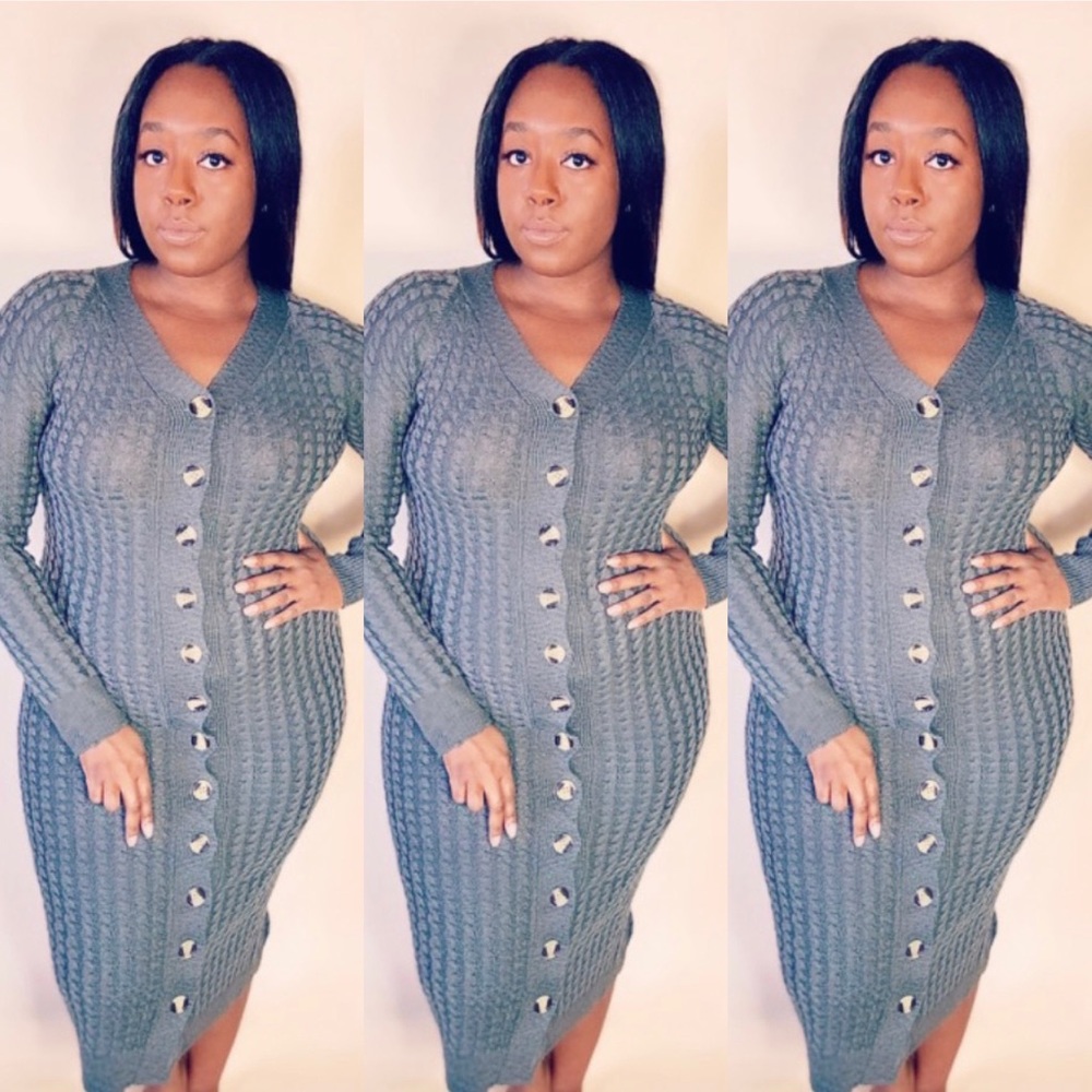 Charcoal Sweater Dress